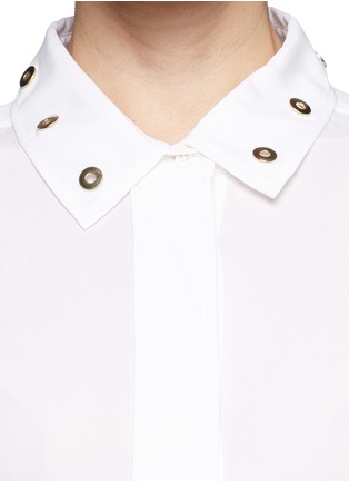 Detail View - Click To Enlarge - SANDRO - 'Cindy' riveted silk shirt