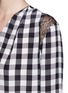 Detail View - Click To Enlarge - SANDRO - 'Clarisse' silk check lace trim blouse