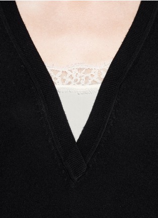 Detail View - Click To Enlarge - SANDRO - Lace underlay sweater