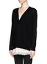 Front View - Click To Enlarge - SANDRO - Lace underlay sweater