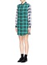 Front View - Click To Enlarge - SANDRO - 'Rosy' plaid shirt dress