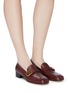 Figure View - Click To Enlarge - GUCCI - 'Flat Marmont' buckled leather moccasins