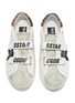 Detail View - Click To Enlarge - GOLDEN GOOSE - Old School' leopard panel slogan Velcro leather sneakers