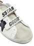 Detail View - Click To Enlarge - GOLDEN GOOSE - Old School' leopard panel slogan Velcro leather sneakers