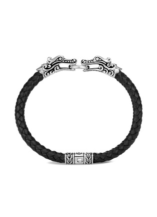 Detail View - Click To Enlarge - JOHN HARDY - Legends Naga' sterling silver braided leather bracelet