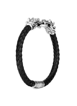 Back View - Click To Enlarge - JOHN HARDY - Legends Naga' sterling silver braided leather bracelet