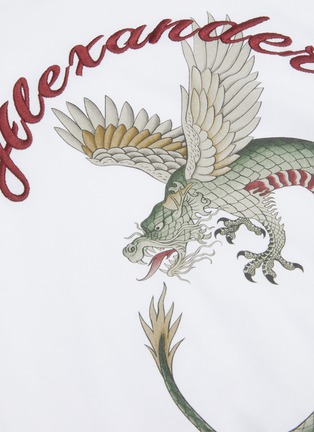  - ALEXANDER MCQUEEN - Logo embroidered dragon print T-shirt