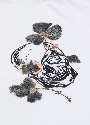  - ALEXANDER MCQUEEN - Floral skull embroidered T-shirt