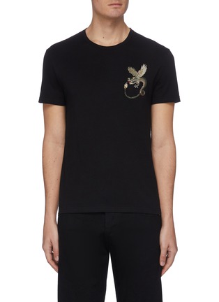 Main View - Click To Enlarge - ALEXANDER MCQUEEN - Dragon patch embellished T-shirt