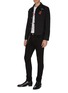 Figure View - Click To Enlarge - ALEXANDER MCQUEEN - Embroidered bird patch leather panel jacket