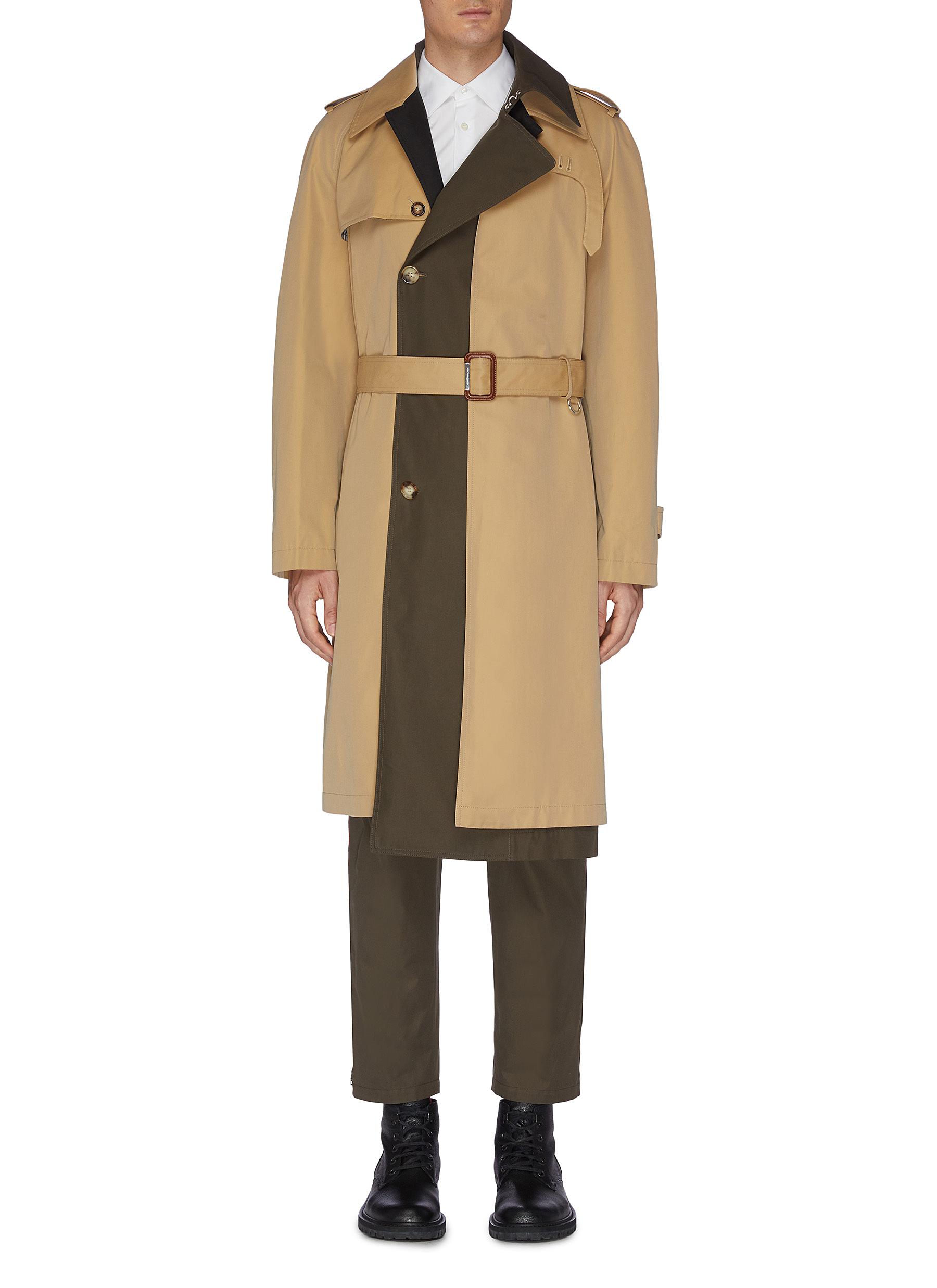 Asymmetric tailored trench coat 