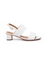 Main View - Click To Enlarge - CLERGERIE - 'Leonie' metallic block heel slingback sandals