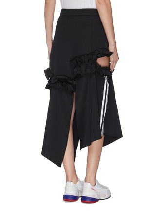 Back View - Click To Enlarge - ADIDAS - x J KOO asymmetric cutout ruffle skirt