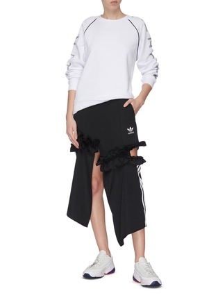 Figure View - Click To Enlarge - ADIDAS - x J KOO asymmetric cutout ruffle skirt
