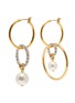 Main View - Click To Enlarge - JOOMI LIM - Faux pearl crystal embellished hoop drop earrings