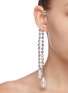 Figure View - Click To Enlarge - JOOMI LIM - Crystal chain faux pearl drop cuff earrings