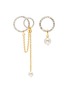 Main View - Click To Enlarge - JOOMI LIM - Crystal double hoop faux pearl drop earrings