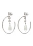 Main View - Click To Enlarge - JOOMI LIM - Tear drop crystal faux pearl hoop earrings