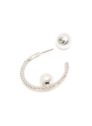 Detail View - Click To Enlarge - JOOMI LIM - Small crystal hoop faux pearl embellished earrings