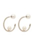 Main View - Click To Enlarge - JOOMI LIM - Small crystal hoop faux pearl embellished earrings