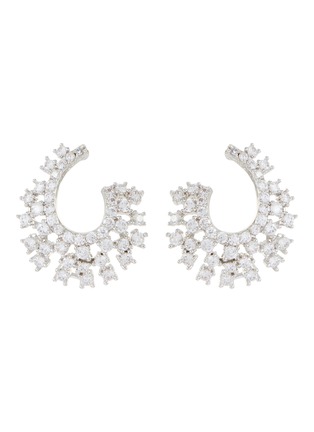 Main View - Click To Enlarge - CZ BY KENNETH JAY LANE - Cubic zirconia curve earrings
