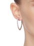 Figure View - Click To Enlarge - CZ BY KENNETH JAY LANE - Heart shaped embellished hoop earrings