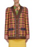 Main View - Click To Enlarge - GUCCI - Check Tweed Silk Trim Jacket
