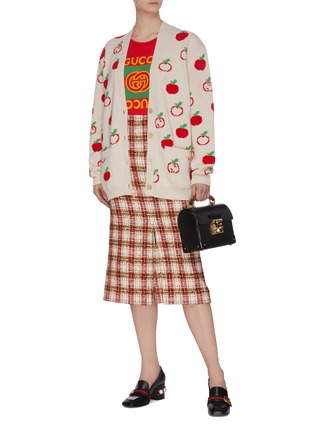 Figure View - Click To Enlarge - GUCCI - Apple Intarsia Cardigan