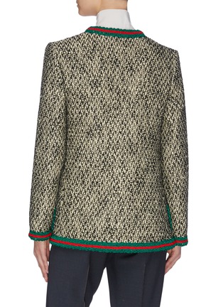 Back View - Click To Enlarge - GUCCI - Webbing contrast outseam boucle tweed jacket