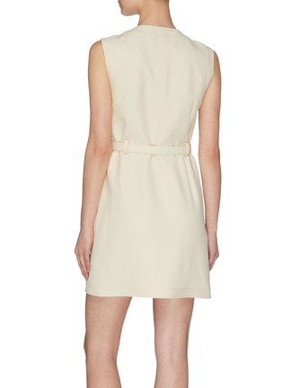 Back View - Click To Enlarge - GUCCI - Belted pocket sleeveless dress