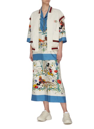 Figure View - Click To Enlarge - GUCCI - x Disney Mickey Graphic Print Silk Pants