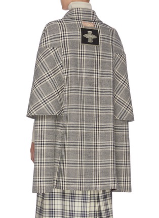 Back View - Click To Enlarge - GUCCI - Checked Cape Coat