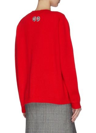 Back View - Click To Enlarge - GUCCI - GG embroidered rib knit cardigan