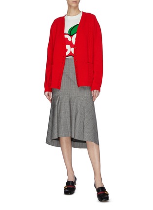 Figure View - Click To Enlarge - GUCCI - GG embroidered rib knit cardigan