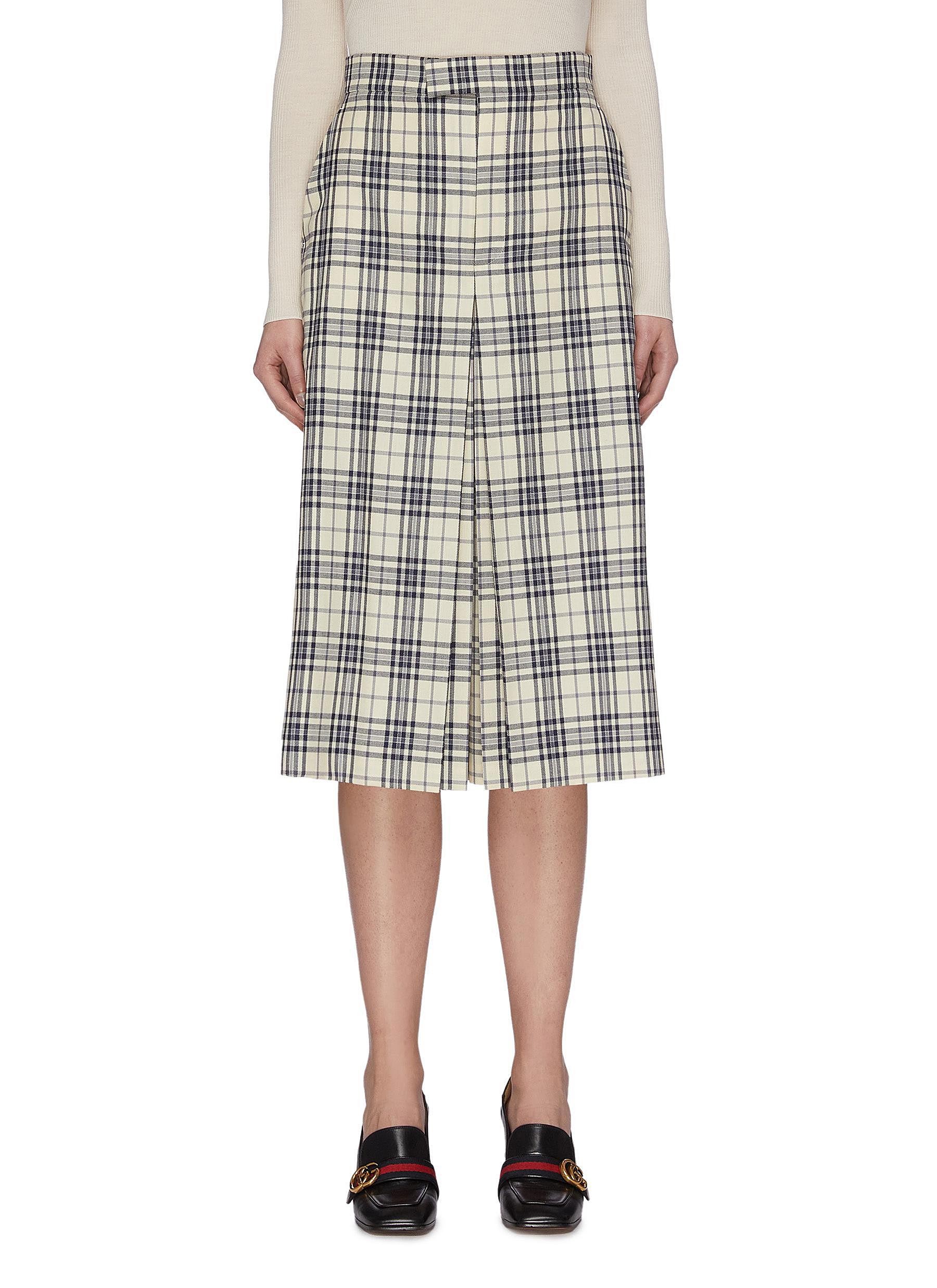 GUCCI CHECK PLEATED PANTS