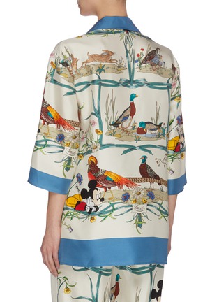 Back View - Click To Enlarge - GUCCI - x Disney Mickey Graphic Print Silk Blouse