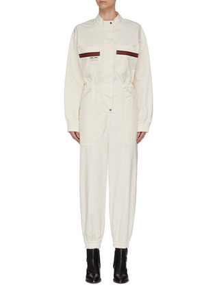 Main View - Click To Enlarge - GUCCI - Web Stripe Jumpsuit