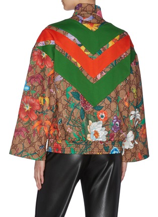 Back View - Click To Enlarge - GUCCI - 'Supreme' Mixed print bell sleeve jacket