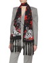 Figure View - Click To Enlarge - ALEXANDER MCQUEEN - Tattoo skull print scarf