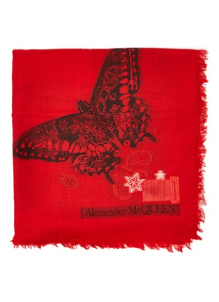 Detail View - Click To Enlarge - ALEXANDER MCQUEEN - Tattoo skull print shawl scarf