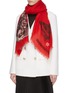 Figure View - Click To Enlarge - ALEXANDER MCQUEEN - Tattoo skull print shawl scarf