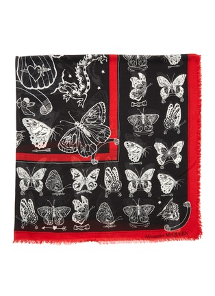Detail View - Click To Enlarge - ALEXANDER MCQUEEN - 'Inked Butterfly' shawl scarf