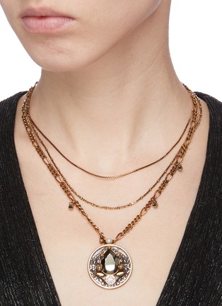 Figure View - Click To Enlarge - ALEXANDER MCQUEEN - Round pendant necklace