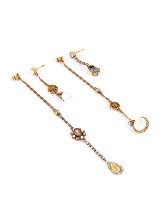 Detail View - Click To Enlarge - ALEXANDER MCQUEEN - Signature jewelled chain drop earrings