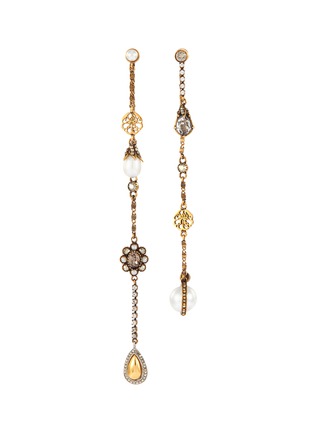 Main View - Click To Enlarge - ALEXANDER MCQUEEN - Signature jewelled chain drop earrings