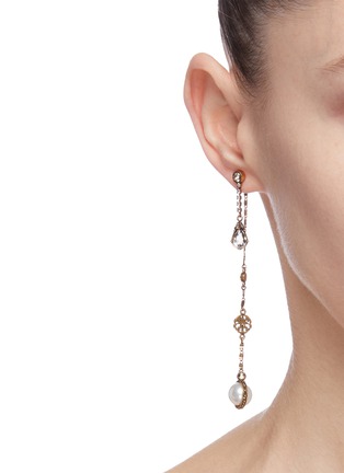 Figure View - Click To Enlarge - ALEXANDER MCQUEEN - Signature jewelled chain drop earrings