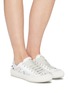 Figure View - Click To Enlarge - PEDRO GARCIA  - 'Pariz' crystal embellished frayed stitch sneakers