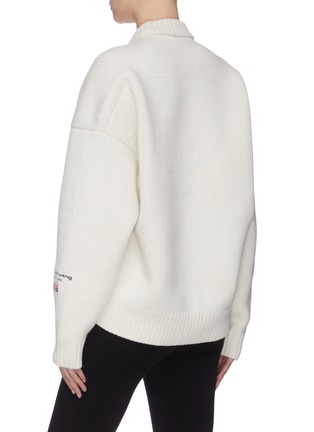 Back View - Click To Enlarge - ALEXANDER WANG - Logo embroidered rib knit sweater