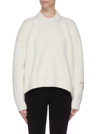 Main View - Click To Enlarge - ALEXANDER WANG - Logo embroidered rib knit sweater