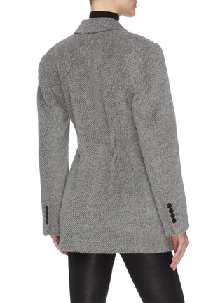 Back View - Click To Enlarge - ALEXANDER WANG - Logo embroidered alpaca blend blazer